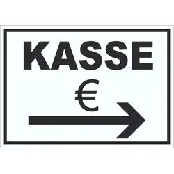 Kasse Aufkleber mit Pfeil nach rechts A7 (74x105mm)