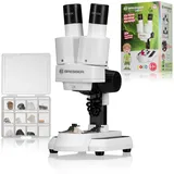 Bresser Junior Stereo 3D Mikroskop ICD-Pro mit 20- und Erwachsene für die Beobachtung von Steinen, Münzen, Insekten und vielem mehr, 20x / 50x