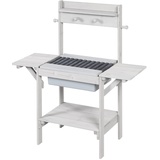 roba Matschküche BBQ aus Holz in Grau mit Grillfläche und Spielwanne