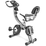 SPORTANA® Heimtrainer Fahrrad Eagle 4 Klappbar 140KG 7 Sitzhöhen Display Trainings APP 2 Fitnessbänder 4in1 Ausdauer Ergometer Hometrainer Fitnessbike