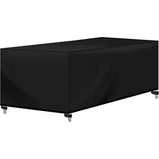 Woltu Abdeckung für Gartenmöbel, Rechteckig 180x120x74 cm, Abdeckhaube aus 420D Oxford-Gewebe, wasserdichte und UV-beständige Schutzabdeckung Möbelsets, Schwarz, 180x1... - Schwarz