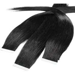 hair2heart Tape Extensions Echthaar #2/0 Schwarz 60cm Damen 