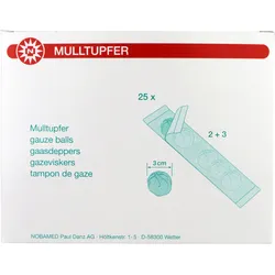 NOBAMED Mulltupfer steril, formstabil im  2-Kammer-Set Ø 3cm