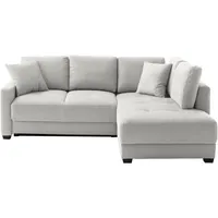 Mr. Couch Ecksofa Pierre, L-Form mit BoxSpring, Mit Boxpring-Taschenfederkern grau