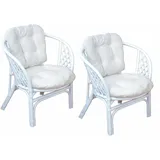 Home affaire Rattanstuhl Rattansessel (Set, 2 St) weiß