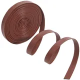 GORGECRAFT 5 m Umklappbare Lederstreifen Spitze 10mm Breit Glänzendes Ledergürtelband Sienna Dünnes Lederband 1mm Dick Doppelseitiges PU Lederband Für Heimwerker Handwerk Haustierhalsbänder Schmuck We