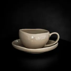 Almina Wave Biscuit Kaffeeservice 12-tlg. beige/braun