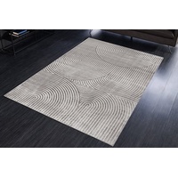 Teppich ILLUSION 230x160cm silber grau, riess-ambiente, rechteckig, Höhe: 5 mm, Wohnzimmer · Baumwolle · Viskose · geometrisches Design · Kurzflor grau|silberfarben