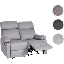 Mendler 2er Kinosessel HWC-L93, Relaxsessel Fernsehsessel Sofa, Armlehne Liegefunktion Nosagfederung Stoff/Textil ~ hellgrau