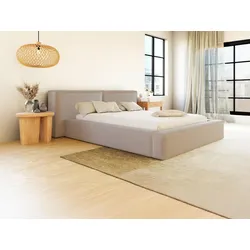 Bett mit Bettkasten - 180 x 200 cm - Stoff - Beige - TIMANO von Pascal Morabito