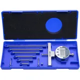 Vevor Tiefenmesser, Digitaler Tiefmessschieber mit Messbereich 0–558,8 mm, Auflösung 0,01 mm, Präzise Einheitenumrechnung mit 4 Messspitzen, Tiefenmessgerät für Nuten, Stufen & Bohrungen