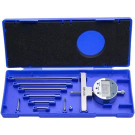 Vevor Tiefenmesser, Digitaler Tiefmessschieber mit Messbereich 0–558,8 mm, Auflösung 0,01 mm, Präzise Einheitenumrechnung mit 4 Messspitzen, Tiefenmessgerät für Nuten, Stufen & Bohrungen