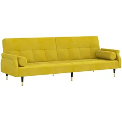 vidaXL Schlafsofa mit Kissen Gelb Samt
