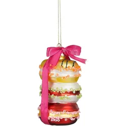 Dekoration Ornament Macaron - rot - h9xd5cm