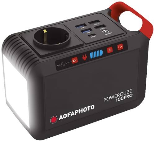 AgfaPhoto PPS100Pro Powerstation Li-Ion Schwarz, Rot ohne Laderegler