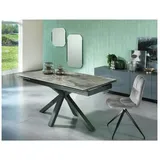 SOLOLED Ausziehbarer Tisch von 160 cm auf 240 cm, moderne Keramikplatte auf anthrazitfarbenem Marmor aus gehärtetem Glas