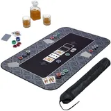 Relaxdays Pokermatte 100x60 Anthrazit,Weiß,Schwarz