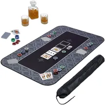 Relaxdays Pokermatte 100x60 Anthrazit,Weiß,Schwarz