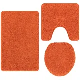 vidaXL Badematte 3 Pcs Orange 50 X 50 Cm Polypropylen Vidaxl