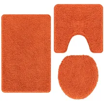 vidaXL Badematte 3 Pcs Orange 50 X 50 Cm Polypropylen Vidaxl