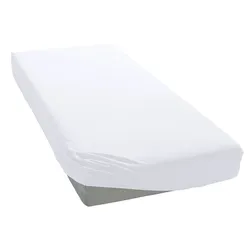 Spannbettlaken BELLANA "Jersey-Lyocell", weiß, B:140-160cm L:200-220cm, Jersey-Elasthan, Obermaterial: 48% Baumwolle, 48% Lyocell, 4% Elasthan, Laken, temperaturausgleichend und faltenfrei