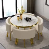 OCAZI esstisch,Rundes Esstisch-Set,Küchen-Esstisch-Set,Schlichter Kleiner runder Tisch,Runder Konferenztisch,rundes modernes Esstisch-Set,Tisch- und Stuhl-Set - #23-90 * 75cm/35.4 * 29.5in(WxH)