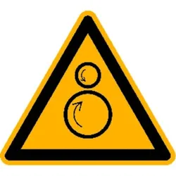 Warnschild W025 "Warnung vor gegenläufigen Rollen" Alu, 100mm