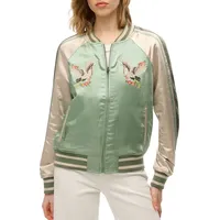 Superdry Suikajan Embroidered Bomberjacke - Desert Sage Green -