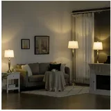 Homcom 3-teiliges Stehlampen-Set inkl. 1 Stehleuchte, 2 Tischleuchten, Tischlampen-Set mit E27 Fassung, für Wohnzimmer, Schlafzimmer, Silber+Weiß