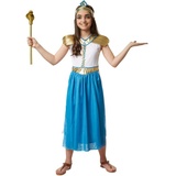 dressforfun Kostüm Korientalischkostüm Kleine Prinzessin Amneris, Ägyptisches Kostüm in weißen, blauen und goldenen Farben blau 128 (7-8 Jahre) | 128 (7-8 Jahre)