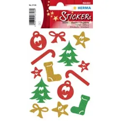 HERMA Schmucketikett Symbole glittery 14 Stück 3728 Magic Weihnachten