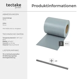 Tectake PVC Sichtschutzfolie 70 m grau