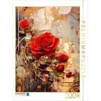 Calvendo Puzzle Rote Rosen 2000 Teile Lege-Größe 90x67cm Foto-Puzzle für glückliche Stunden