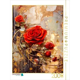Calvendo Puzzle Rote Rosen 2000 Teile Lege-Größe 90x67cm Foto-Puzzle für glückliche Stunden