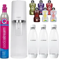 Wassersprudler SodaStream Terra White + 3 Flaschen, Weiß, 1L + Bolero - Weiß