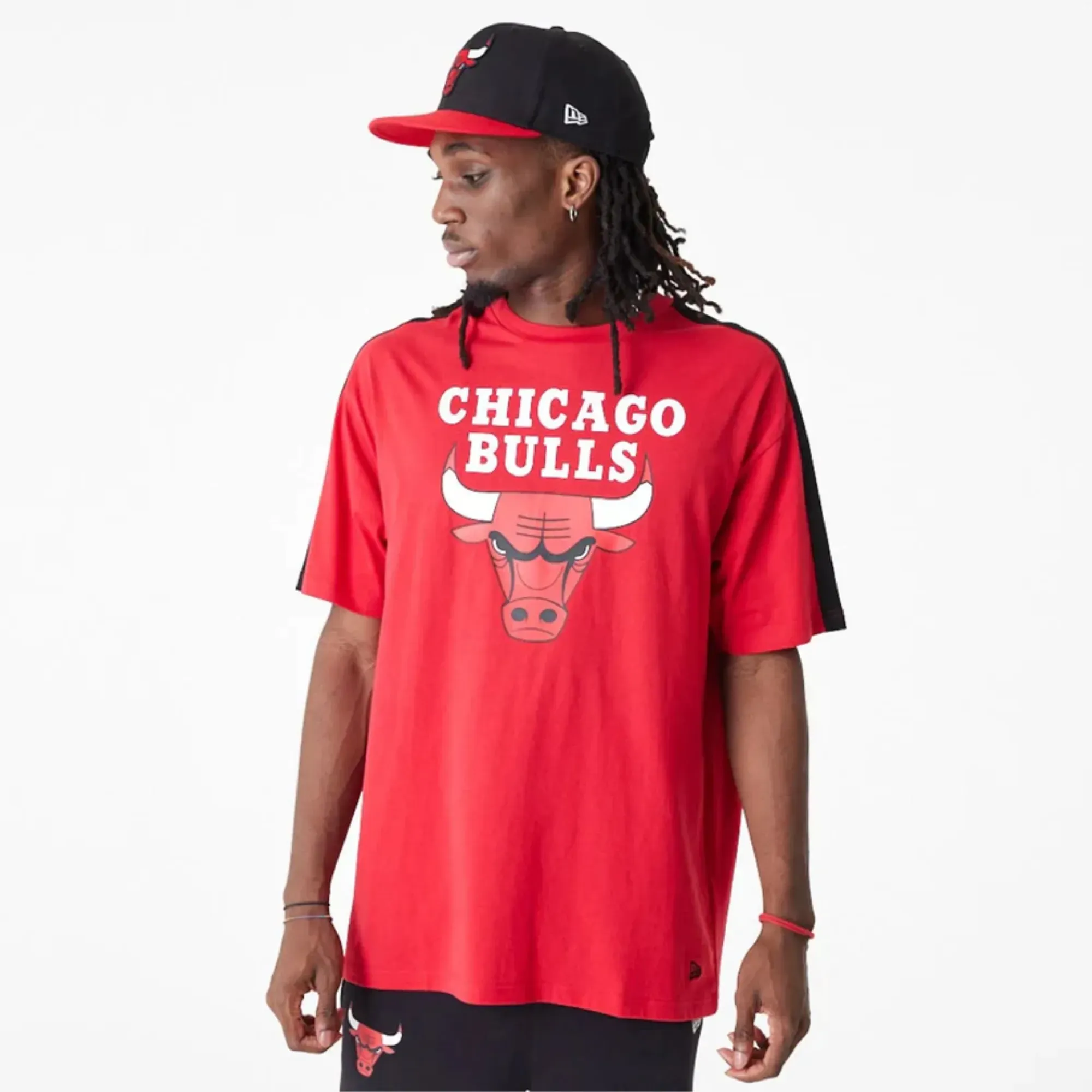NEW ERA Chicago Bulls NBA Colour Block Oversized T-Shirt - Red - L