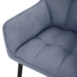 ML-Design Esszimmerstühle 2er Set Frotteestoff Blau mit dickem gepolsterter Sitz