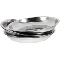 VERDANVERSE 6 Stück Edelstahlteller Rund Servierplatte aus Edelstahl mit Einfachem Design Praktischer Küchenbehälter und Partyplatte für Food Party und Picknick