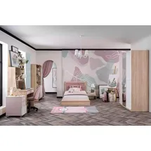 xl moebel gmbh Garnitur Kinderbett Kinderzimmer, Bett Holz Rosa Kindermöbel Set 8tlg