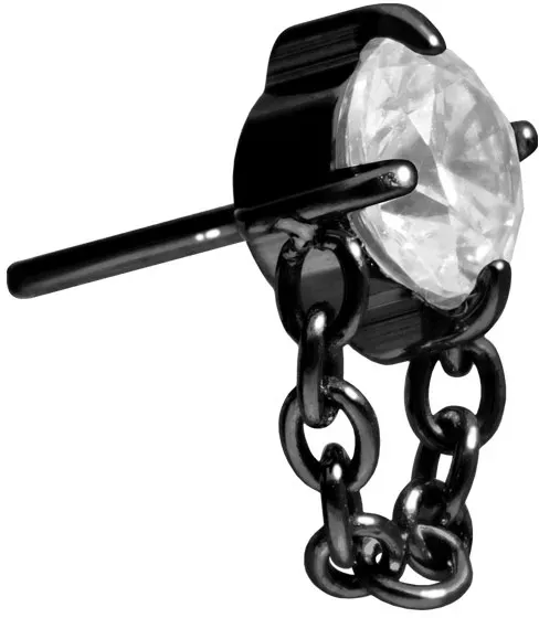 Titan Aufsatz mit Push Pin KRISTALL + KETTE