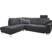 Candy 3C Carina Ecksofa »Korfu L-Form«, incl.- 1 Kopfstütze, wahlweise mit Schlafunktion und Stauraum, grau