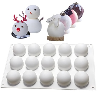 DUBENS Silikonform mit 15 Ball Eiswürfelform, runde Kugel Silikon Backform/Muffinform für Muffins, Kuchen, Pudding, Eiswürfel, Schokolade, handgefertigte Seife