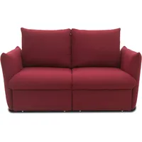 DOMO. collection Sofa Cloud Box, 2-Sitzer mit Schlaffunktion und Boxspringfederung, 2er Couch mit Bettauszug, Schlafsofa, Boxspringsofa 180 x 97 x 100 cm (BxTxH), bordeaux