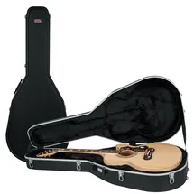 GATOR Cases Deluxe ABS-Gitarrenkoffer für Akustikgitarren; passend für Akustikgitarren in Jumbo-Größe, schwarz (GC-Jumbo)