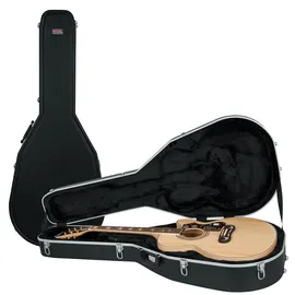 GATOR Cases Deluxe ABS-Gitarrenkoffer für Akustikgitarren; passend für Akustikgitarren in Jumbo-Größe, schwarz (GC-Jumbo)