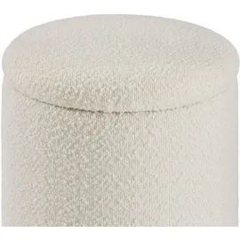 Tectake tectake® 2er Set Sitzhocker mit Stauraum, rund, gepolstert, mit Bouclé-Bezug