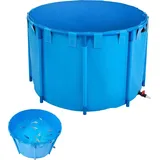 Vevor Fischteich aus Pvc, Fischtank mit 1700 L Fassungsvermögen, faltbares Koi-aquarium, rundes Fischbecken mit stabilem Rahmen & Ablassventil, f...