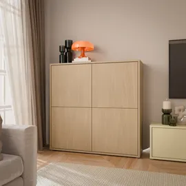 Forte Highboard 124,5 x 121,5 x 34,9 cm Elegancia Eiche / Beige