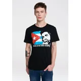 LOGOSHIRT T-Shirt LOGOSHIRT "Che Guevara - Cuban Flag", Herren, Gr. 4XL, schwarz, 100% Baumwolle, bedruckt, normal, Rundhals, Shirts T-Shirt, mit lässigem Aufdruck
