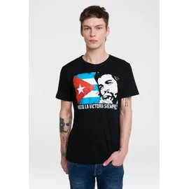 LOGOSHIRT T-Shirt LOGOSHIRT "Che Guevara - Cuban Flag", Herren, Gr. 4XL, schwarz, 100% Baumwolle, bedruckt, normal, Rundhals, Shirts T-Shirt, mit lässigem Aufdruck